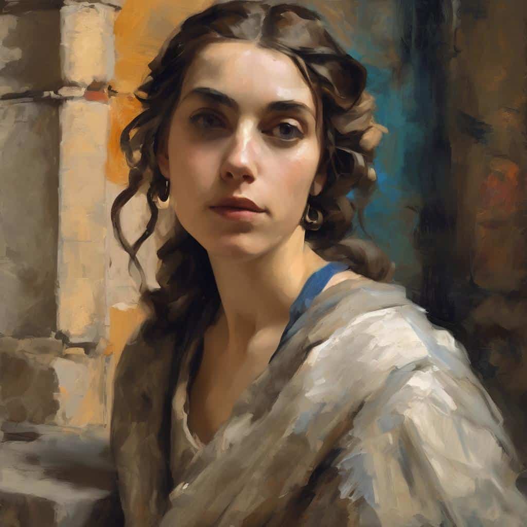 Ζωγραφική πορτρέτο γυναίκας, καλλιτεχνική έκφραση και δημιουργία σήμερα, έργο τέχνης.